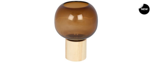 Madre, Vase, dia20xH27cm, Brown_Natural_front